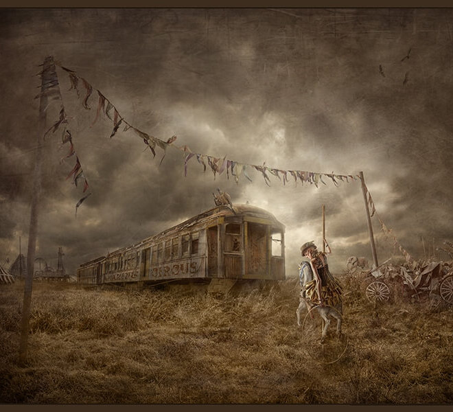 unique vintage circus abandoned train carousel horse performer tent shirk photography fantasy
