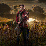 Senior Guy Portraits Trap Shoot Field Long Grass Sunset Fall Hunt shotgun